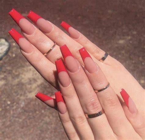 Follow Slayinqueens For More Poppin Pins ️⚡️ French Tip Acrylic Nails Long Acrylic Nails