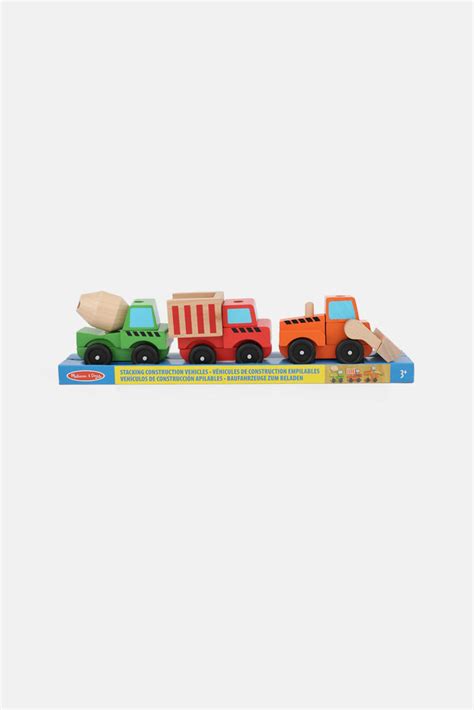Buy Melissa And Doug Stacking Construction Vehicles Wooden Toy Set Red