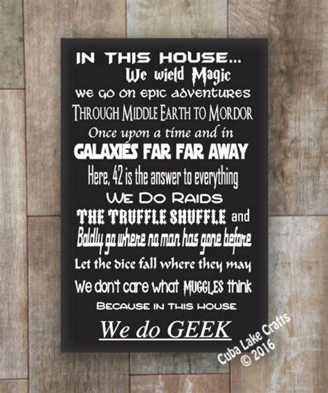 In This House We Do Geek Home Decor Sign Wall Hanging Sign Etsy