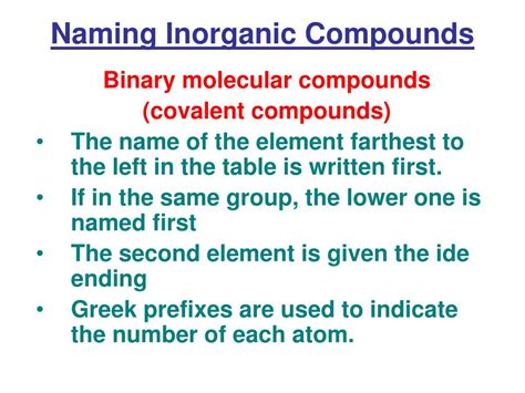 Ppt Naming Inorganic Compounds Powerpoint Presentation Free Download