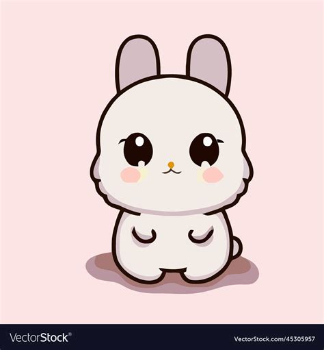 Cute Rabbit Kawaii Chibi Drawing Style Royalty Free Vector