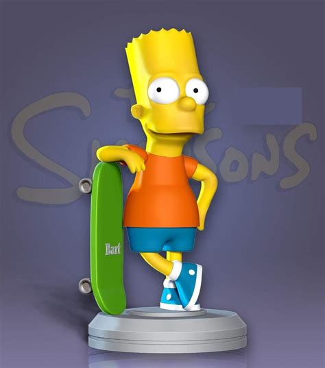 The Simpsons Bart Skate Archivo Stl Para Impresión 3d Arquivos