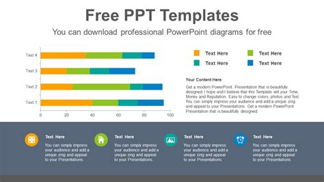 Horizontal Stacked Bar Chart PPT Diagram PPTX Templates