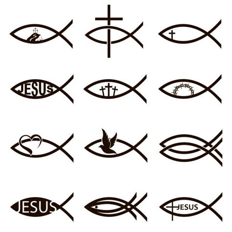 Christian Fish Symbol With Cross Tattoo