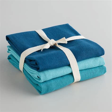 Explore beach towels from brands like baby shark, c&f home, great bay home and martha stewart. Blue Flour Sack Kitchen Towels, Set of 3 | World Market