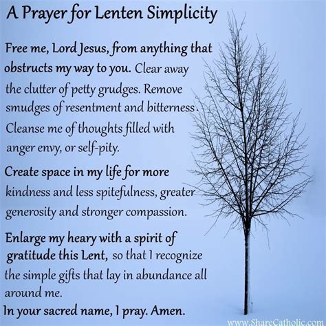 A Prayer For Lenten Simplicity Good Prayers Lent Prayers Prayer And
