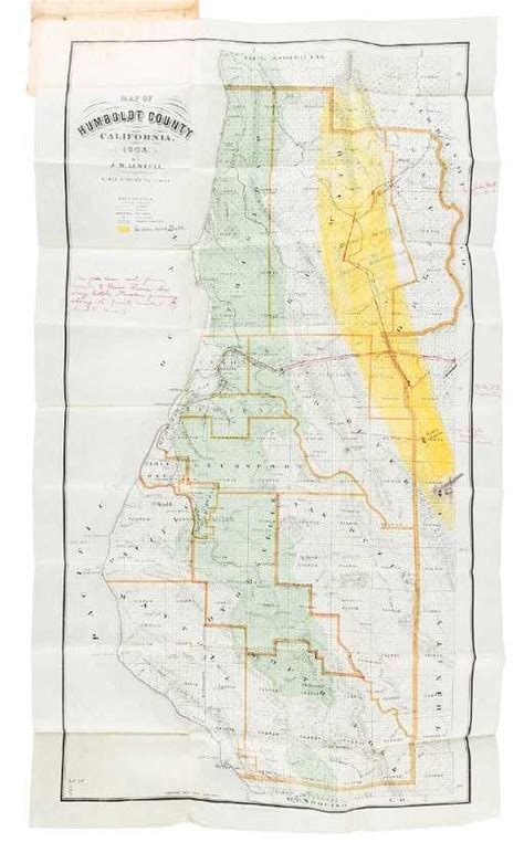 Rare Folding Map Of Humboldt County California