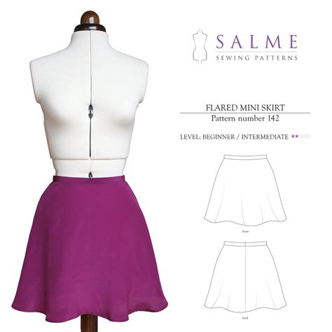 Salme Sewing Patterns 142 Flared Mini Skirt Downloadable Pattern Ubicaciondepersonascdmxgobmx