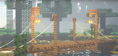 Minecraft Bridge With Ropes Ideas And Design