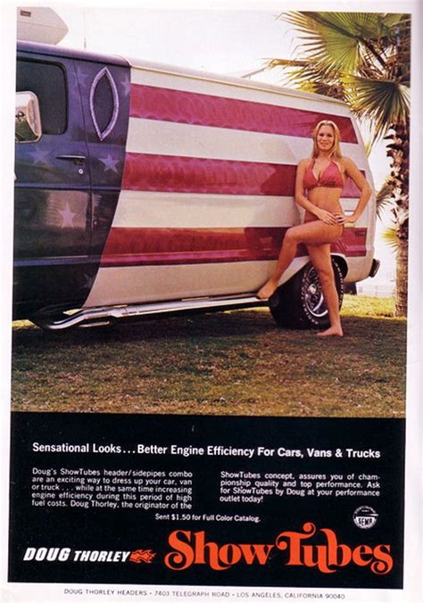 Mangodebango Doug Thorley’s Showtubes Headers Vanner Babe Vintage Vans 70s Van Chevy Van
