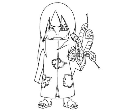 Orochimaru Chibi Coloring Page Anime Coloring Pages