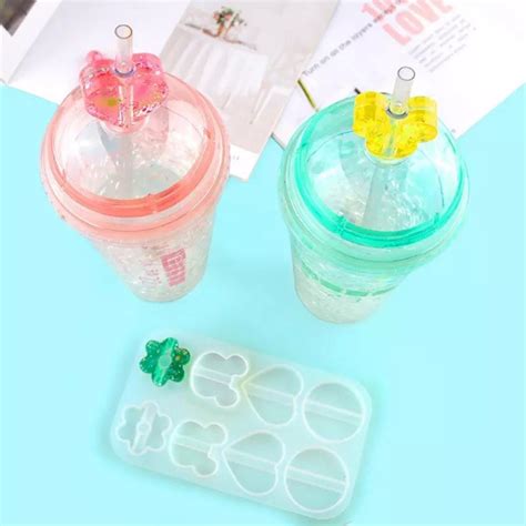 New Item 3 Piece Straw Topper Resin Molds Etsy