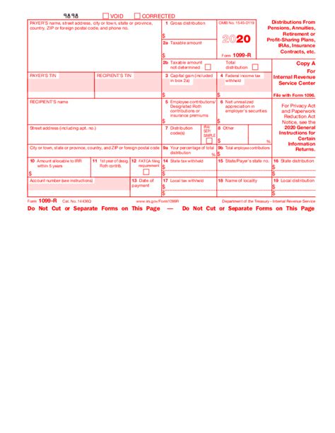 1099 R Fillable Form Printable Forms Free Online
