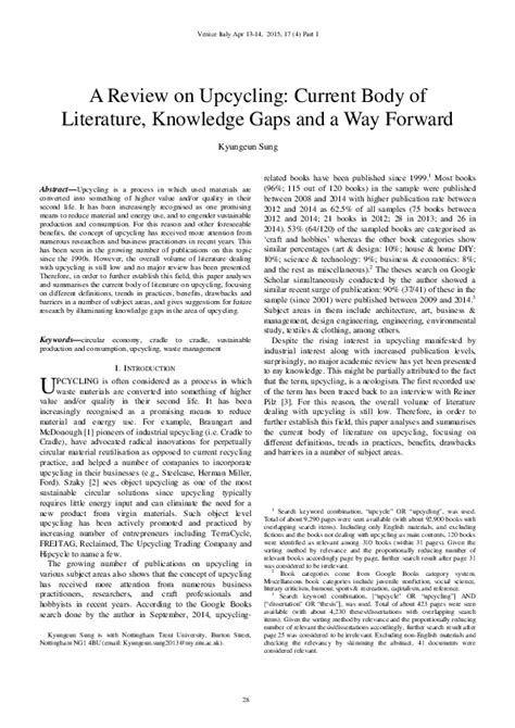 (PDF) A Review on Upcycling: Current Body of Literature, Knowledge Gaps and a Way Forward ...