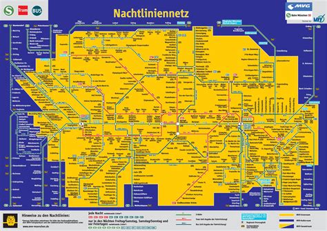 Munich Night Train Tram And Bus Map