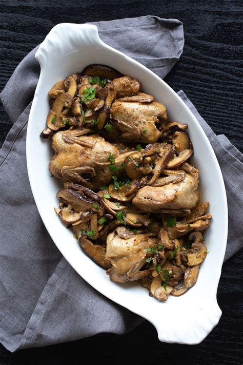 Braised Quail with Mushrooms | Recipe | Quail recipes ...