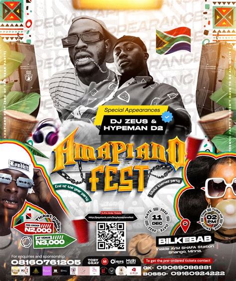 The Flyer For An African Festival With Two Men In Black And White