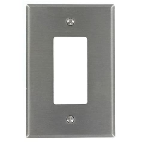 3 blank wall plates 4 hdmi wall plates 2 vga wall plates 5 phone wall plates 4 rca wall plates 26 low voltage brackets 9 surface mount boxes 31 raceways show less. Leviton 1-Gang Decora Oversized Wall Plate, Stainless Steel-004-0SO26-000 - The Home Depot