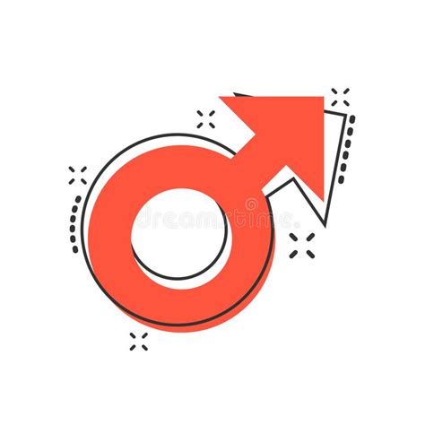 Vector Cartoon Male Sex Symbol Icon In Comic Style Men Gender C Stock