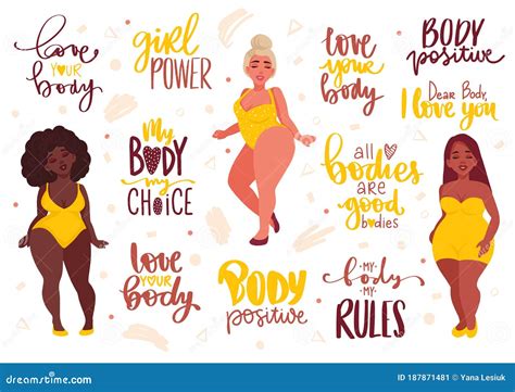 body positive feminism sticker collection love your body girl power my body my rules