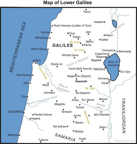 Jerusalem To Galilee Map Map Of Galilee And Jerusalem Israel