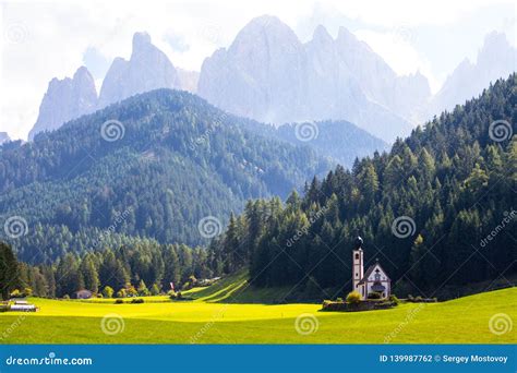 Saint Johann Church At The Dolomites Alps Stock Photo Image Of