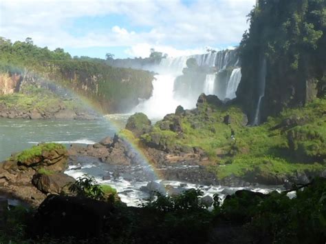Rainbow Over The Argentine Falls Iguazu Np