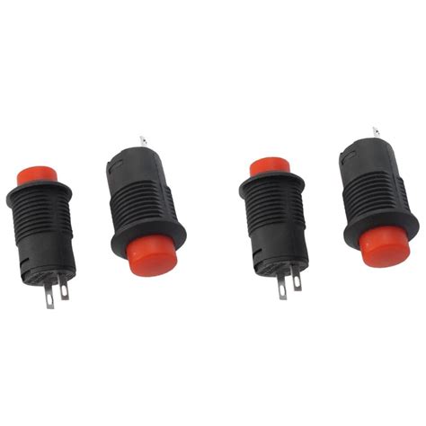 10pcslot Momentary Spst No Red Round Cap Push Button Switch Ac 250v1