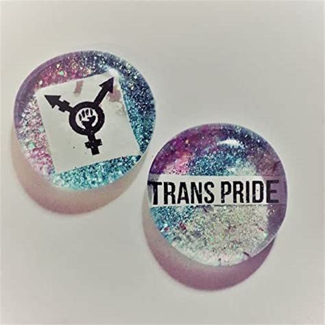 Set Of Two 15 Ultra Sparkle Trans Pride Pins Magnets