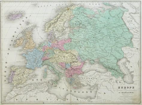 Europe Map 1859 Original Art Antique Maps And Prints