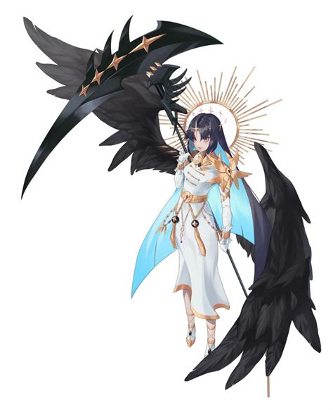 Litra Ltr0312 Latale Absurdres Highres 1girl Angel Belt Black Hair Black Wings Blue