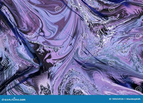 Blue Emerald Marbling Background Abstract Mixed Media Acrylic Art