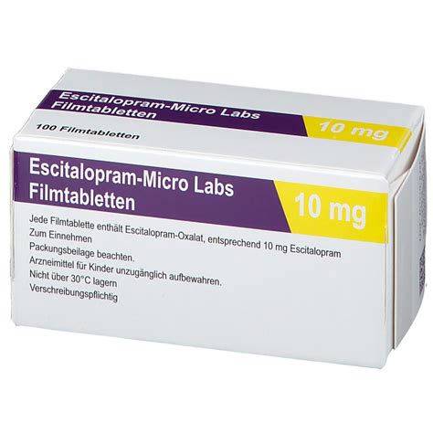 Escitalopram Micro Labs 10 Mg 100 St Shop