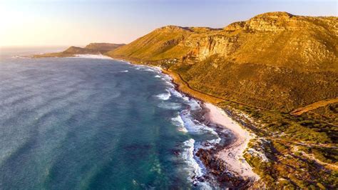 Aerial View Of Scarborough Beach During Sunset South Africa