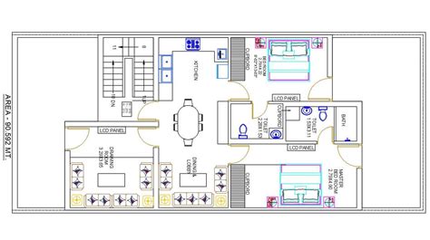 Bhk House Furniture Layout Plan Design Dwg File Cadbull