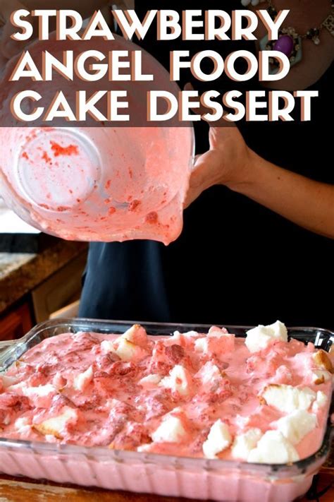 Food cakes cupcake cakes cupcakes candy cakes torta angel angel cake just desserts dessert recipes angle food cake recipes. Strawberry Jello Angel Food Cake Dessert | Recipe in 2020 ...