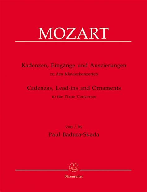 Mozart Wolfgang Amadeus Kadencje Do Koncertów Fortepianowych Wa