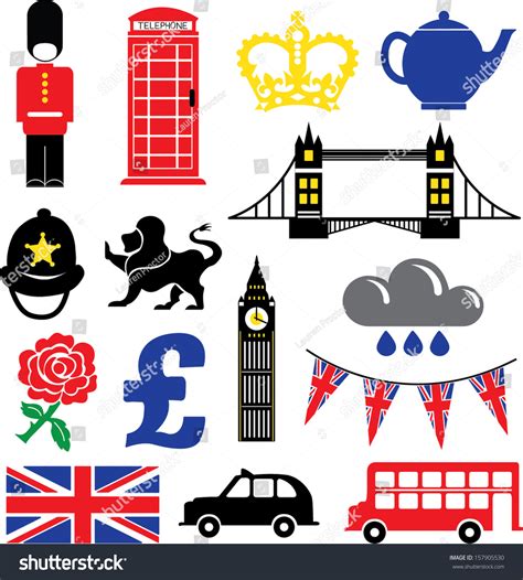 British Vector Icons Symbols Stock Vector 157905530 Shutterstock