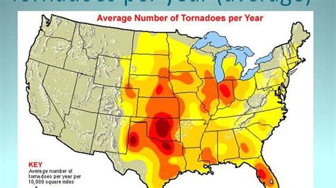 Average Number Of Tornadoes Per Year Across The United States Weather