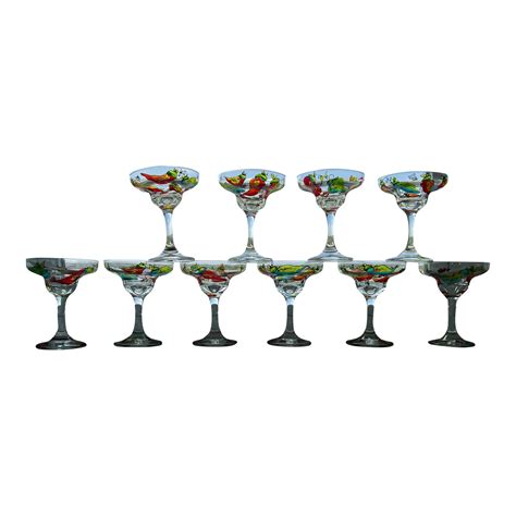Hand Painted Margarita Glasses Set Of 10 Chairish