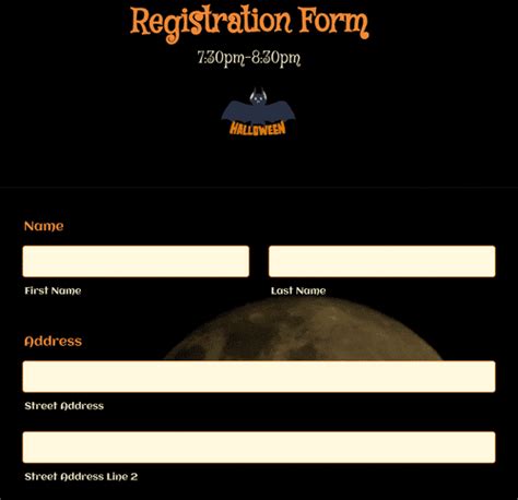 Virtual Trick Or Treat Party Registration Form Template Jotform