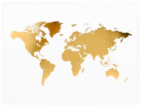 Buy World Map Gold Foil Poster Here Bgastoreie