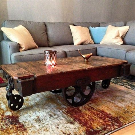 $300.0 vintage antique industrial factory nutting lumber railroad cart coffee table. railroad cart coffee table pottery barn Download-Lineberry ...