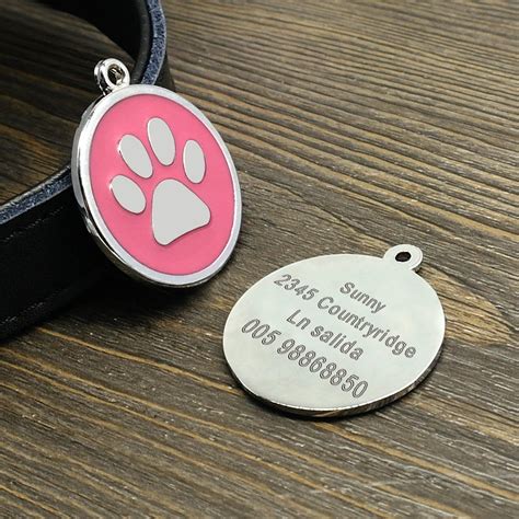 Custom Dog Tag Engraved Pet Dog Collar Accessories Personalized Cat