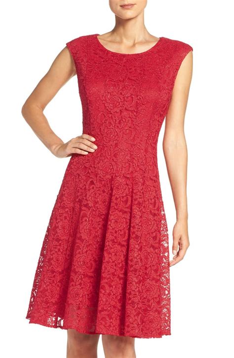 Chetta B Sparkle Lace Fit And Flare Dress Nordstrom