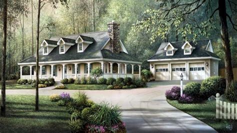 Southern homes are famous for their relaxing and beautiful front porches. Country House Plans with Wrap around Porches Country House ...