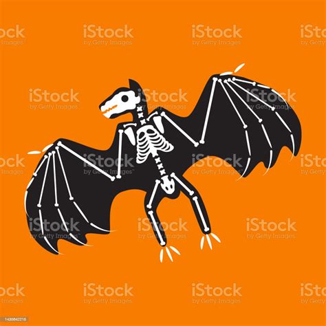 Bat Skeleton Mystic Halloween Decoration Vector Stock Illustration