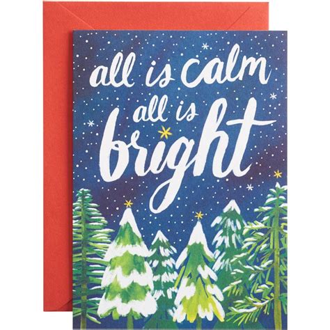 Whether sending christmas cards to business associates or personal. All is Calm Snowy Trees Holiday Card Set | Paper Source ...