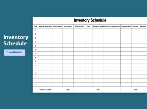 Excel Inventory Worksheet