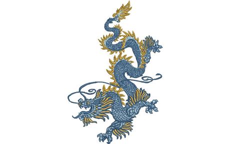 Chinoiserie Dragon Embroidery Design Urban Modern Machine Embroidery